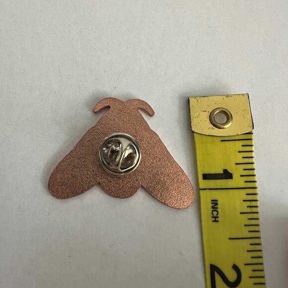 Rose Gold Tone Metal & Enamel Multicolor Moth Pin - Picture 3 of 5